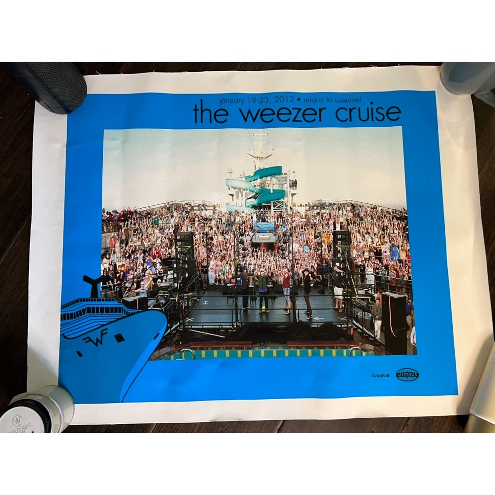 The Weezer Cruise Canvas Group Photo Poster 2012
